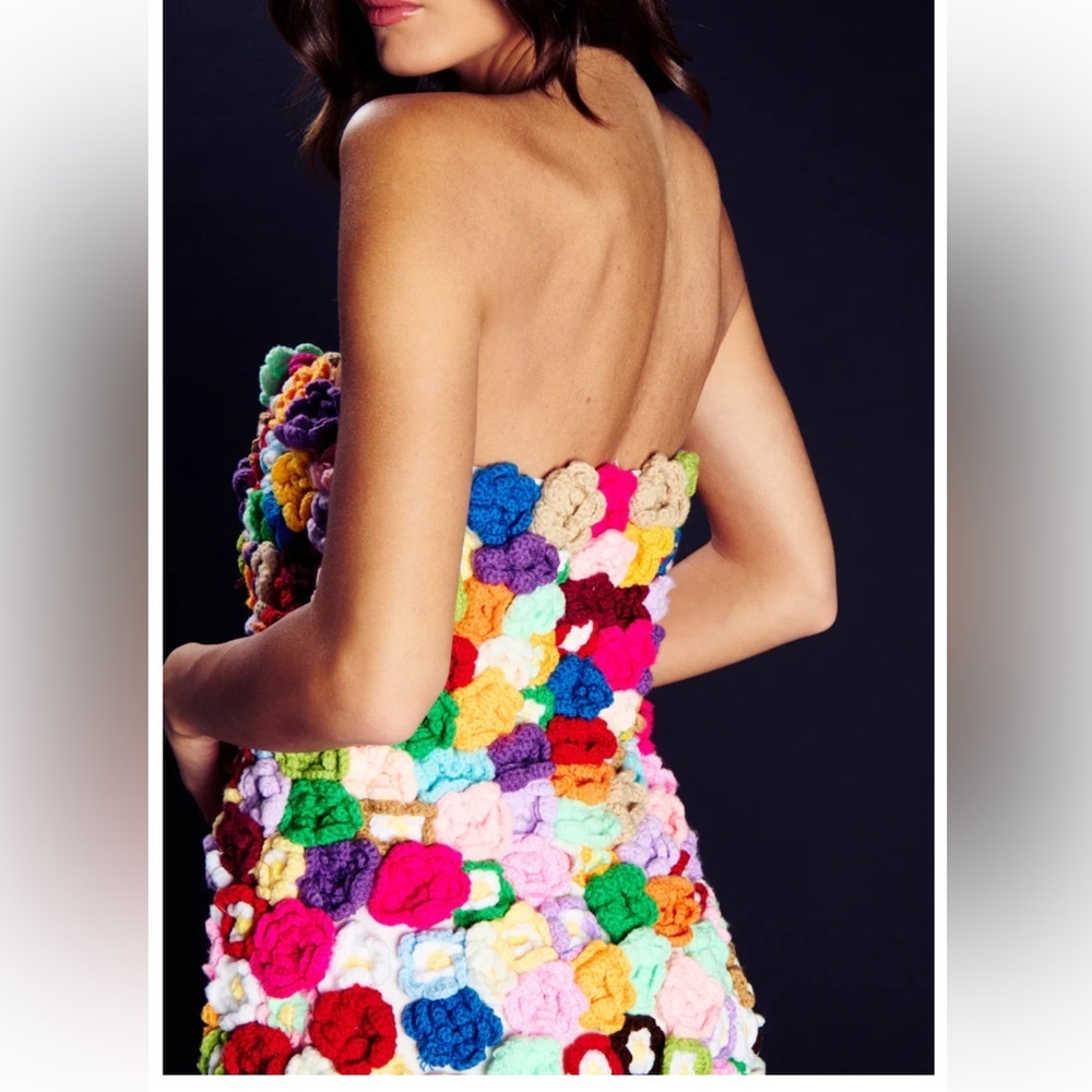 NWT Strapless floral Crochet Dress - Picture 2 of 10